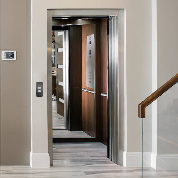 Elvoron HR/MR Home Elevator. Luxury residential lifts for custom homes. Elder care accessibility in DFW, Dallas.