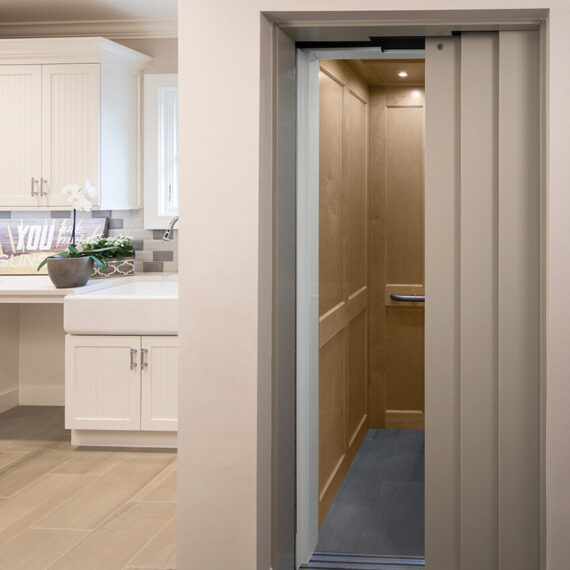 Elvoron HR/MR Home Elevator. Luxury residential lifts for custom homes. Elder care accessibility in DFW, Dallas.