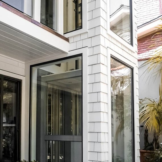 Elvoron HR/MR Home Elevator external shaft. Luxury residential lifts and custom accessibility in DFW, Dallas.