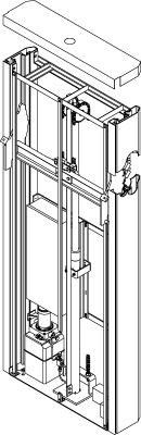 Hydro-drive (hydraulic) system for a vertical platform lift. Smooth operation and greater travel than leadscrew residential lifts.
