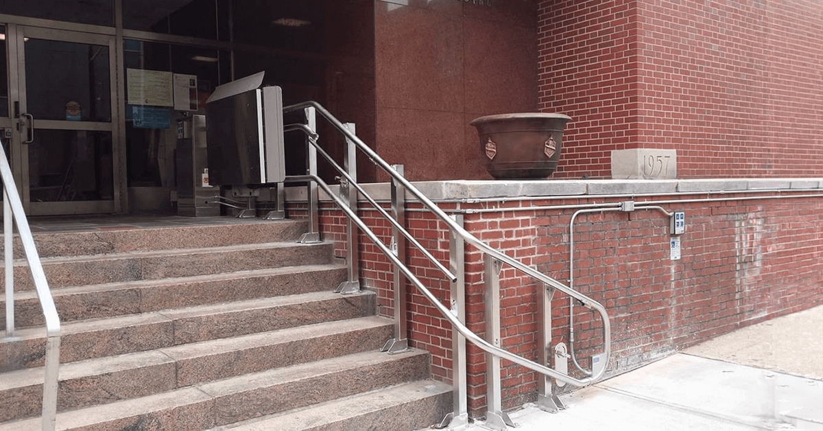 LULA elevator installed in a North Texas commercial building to address vertical accessibility barrier