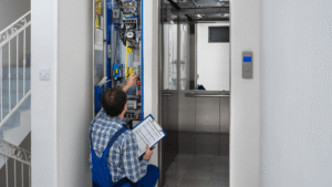Lift-Aids certified technicians providing expert vertical platform lift maintenance and inspection services to keep your accessibility equipment safe and reliable
