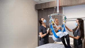 "Lift-Aids ceiling track lift systems improving safe patient transfers and caregiver ergonomics in healthcare and residential care settings across North Texas